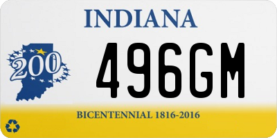 IN license plate 496GM