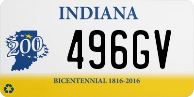 IN license plate 496GV