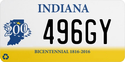 IN license plate 496GY