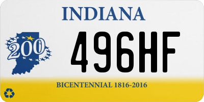 IN license plate 496HF