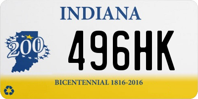 IN license plate 496HK