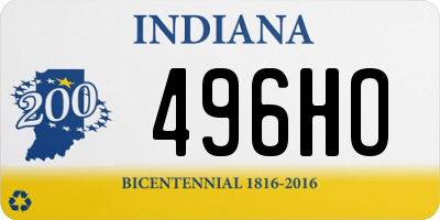 IN license plate 496HO