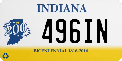 IN license plate 496IN