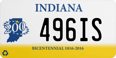 IN license plate 496IS