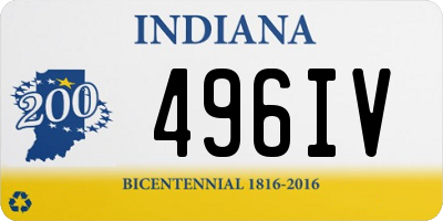 IN license plate 496IV