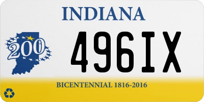 IN license plate 496IX