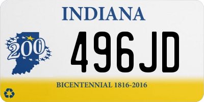 IN license plate 496JD