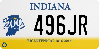 IN license plate 496JR