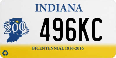 IN license plate 496KC