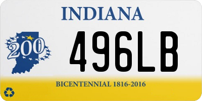 IN license plate 496LB