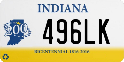 IN license plate 496LK