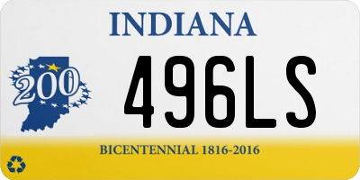 IN license plate 496LS