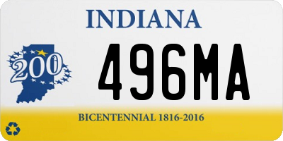 IN license plate 496MA