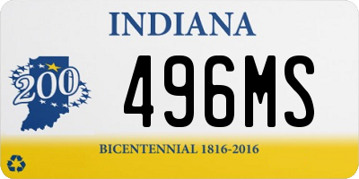 IN license plate 496MS