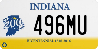 IN license plate 496MU