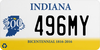 IN license plate 496MY
