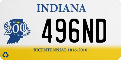 IN license plate 496ND