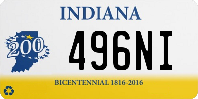 IN license plate 496NI