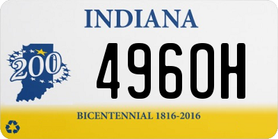 IN license plate 496OH