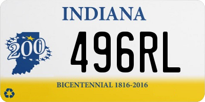 IN license plate 496RL