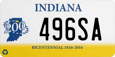 IN license plate 496SA