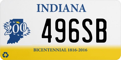 IN license plate 496SB