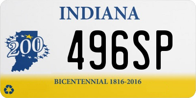 IN license plate 496SP