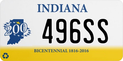 IN license plate 496SS