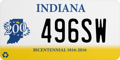 IN license plate 496SW