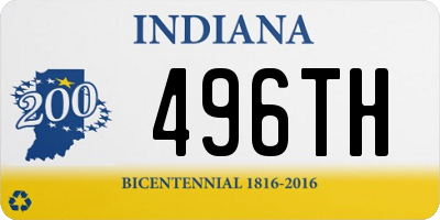 IN license plate 496TH