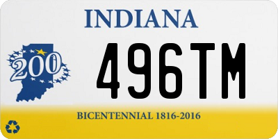 IN license plate 496TM