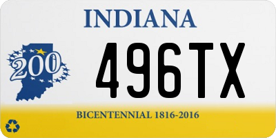 IN license plate 496TX