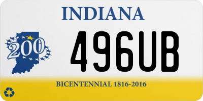 IN license plate 496UB