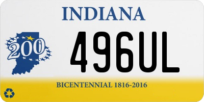 IN license plate 496UL