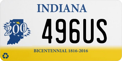 IN license plate 496US