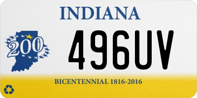 IN license plate 496UV