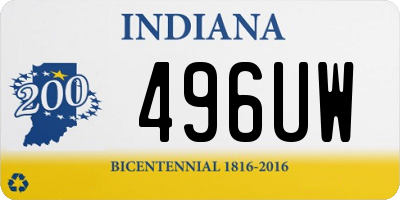 IN license plate 496UW