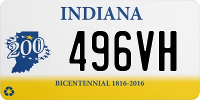 IN license plate 496VH