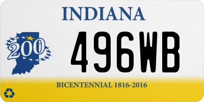 IN license plate 496WB