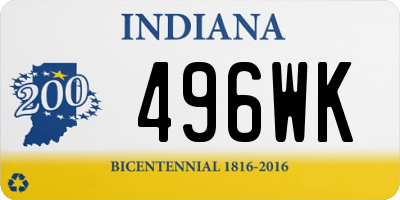 IN license plate 496WK