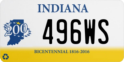 IN license plate 496WS