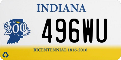 IN license plate 496WU