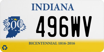 IN license plate 496WV