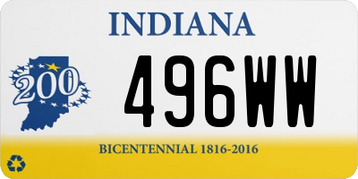 IN license plate 496WW