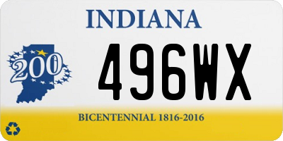 IN license plate 496WX