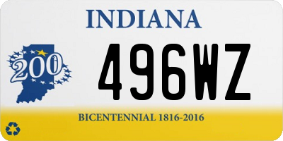 IN license plate 496WZ