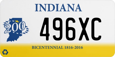 IN license plate 496XC