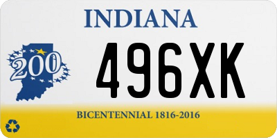 IN license plate 496XK