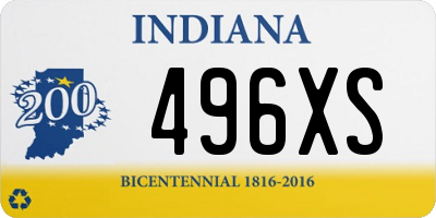 IN license plate 496XS