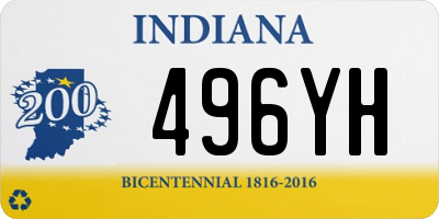 IN license plate 496YH